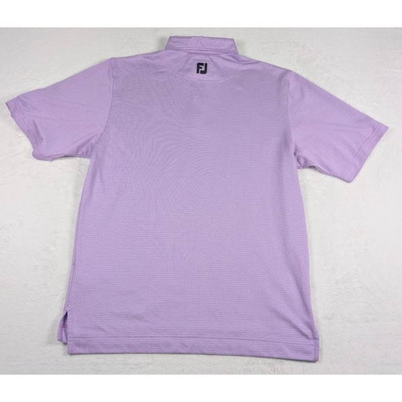 FootJoy Polo Shirt Mens Medium Purple Aztec Zig Zag All Over w/Logo - Picture 9 of 10